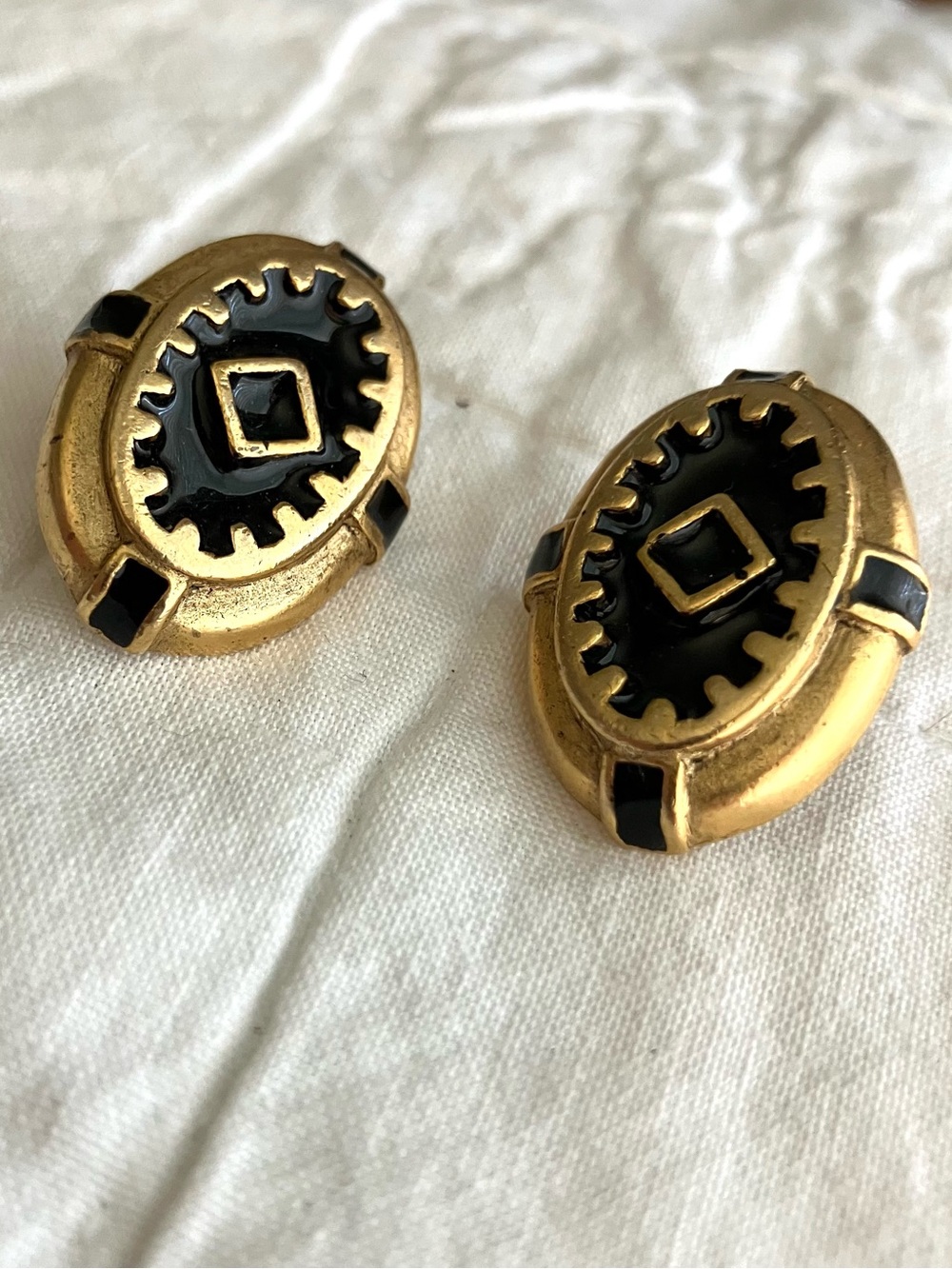 Vintage C. Stein Geometric Unique 1980s Earrings